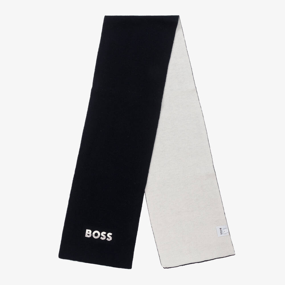 بوس-سكارف مزيج صوف لون كحلي وأبيض للأولاد | Childrensalon Outlet