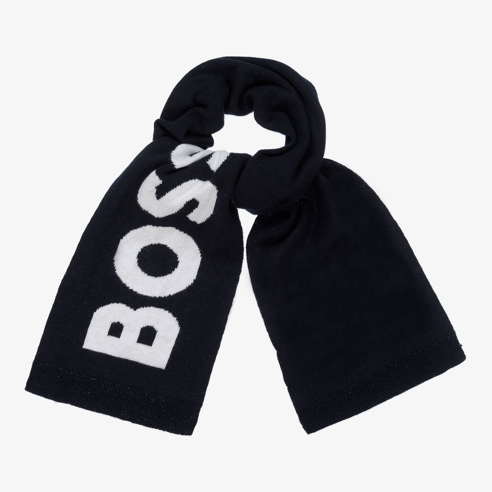 BOSS - Boys Blue & White Scarf | Childrensalon