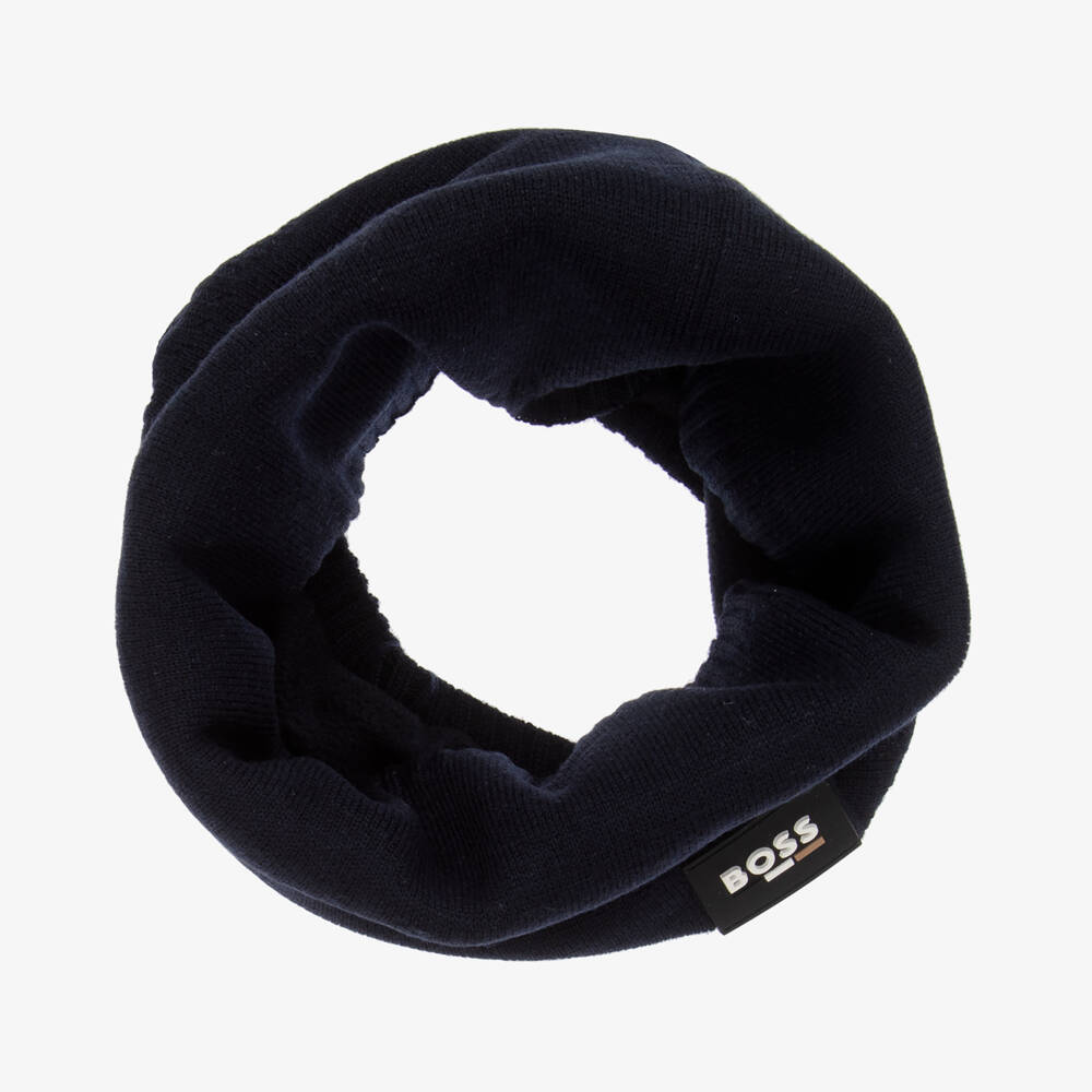BOSS-Boys Blue Wool Blend Snood | Childrensalon Outlet