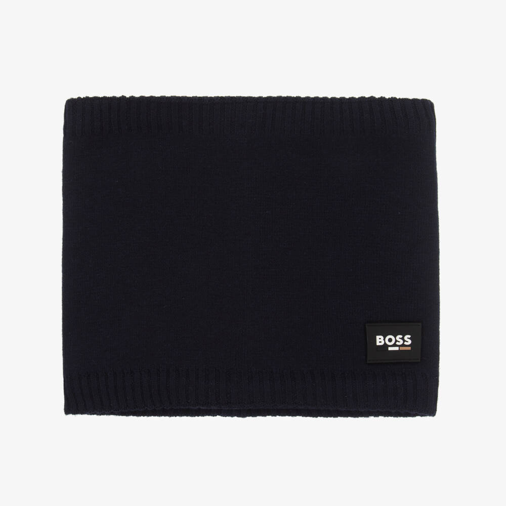 BOSS-Boys Blue Wool Blend Snood | Childrensalon Outlet
