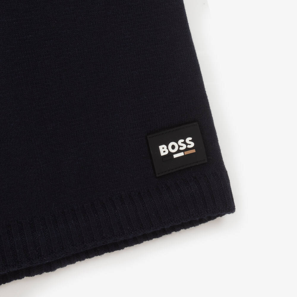 BOSS-Boys Blue Wool Blend Snood | Childrensalon Outlet