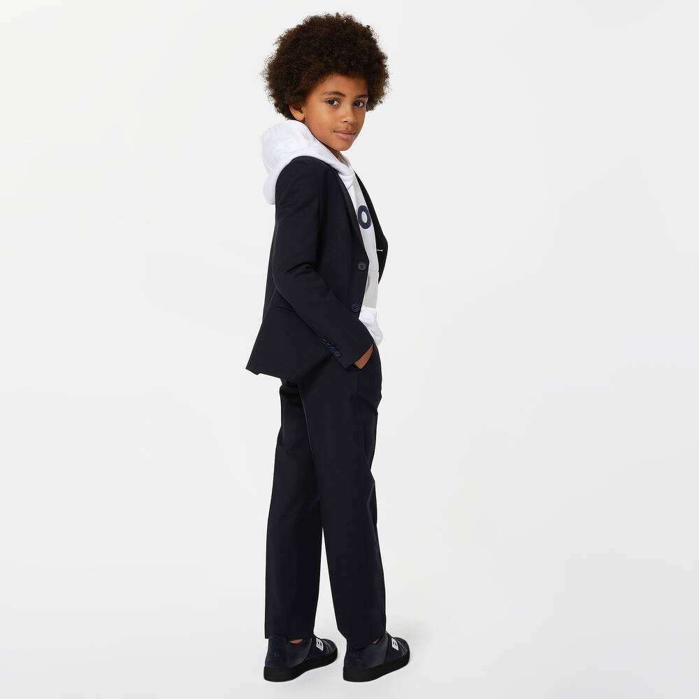 بوس-بنطلون بِدلة مزيج صوف لون أزرق داكن للأولاد | Childrensalon Outlet