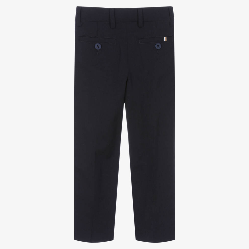 بوس-بنطلون بِدلة مزيج صوف لون أزرق داكن للأولاد | Childrensalon Outlet