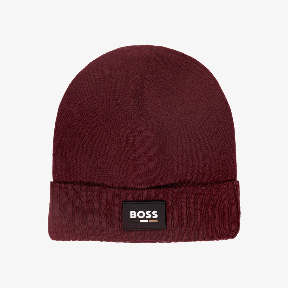 BOSS-Красная вязаная шапка-бини для мальчиков | Childrensalon Outlet