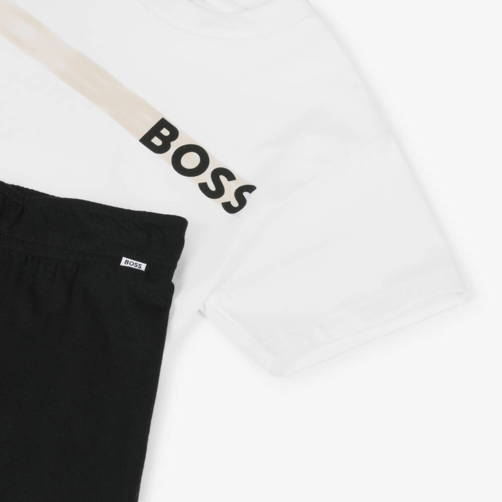 BOSS-Boys Charcoal Cotton Jersey Ensemble | Childrensalon Outlet