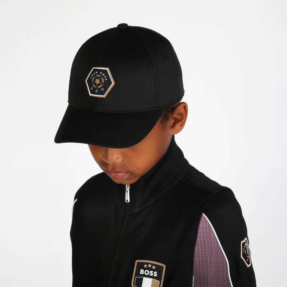 BOSS-Boys Charcoal Sporty Emblem Cap | Childrensalon Outlet