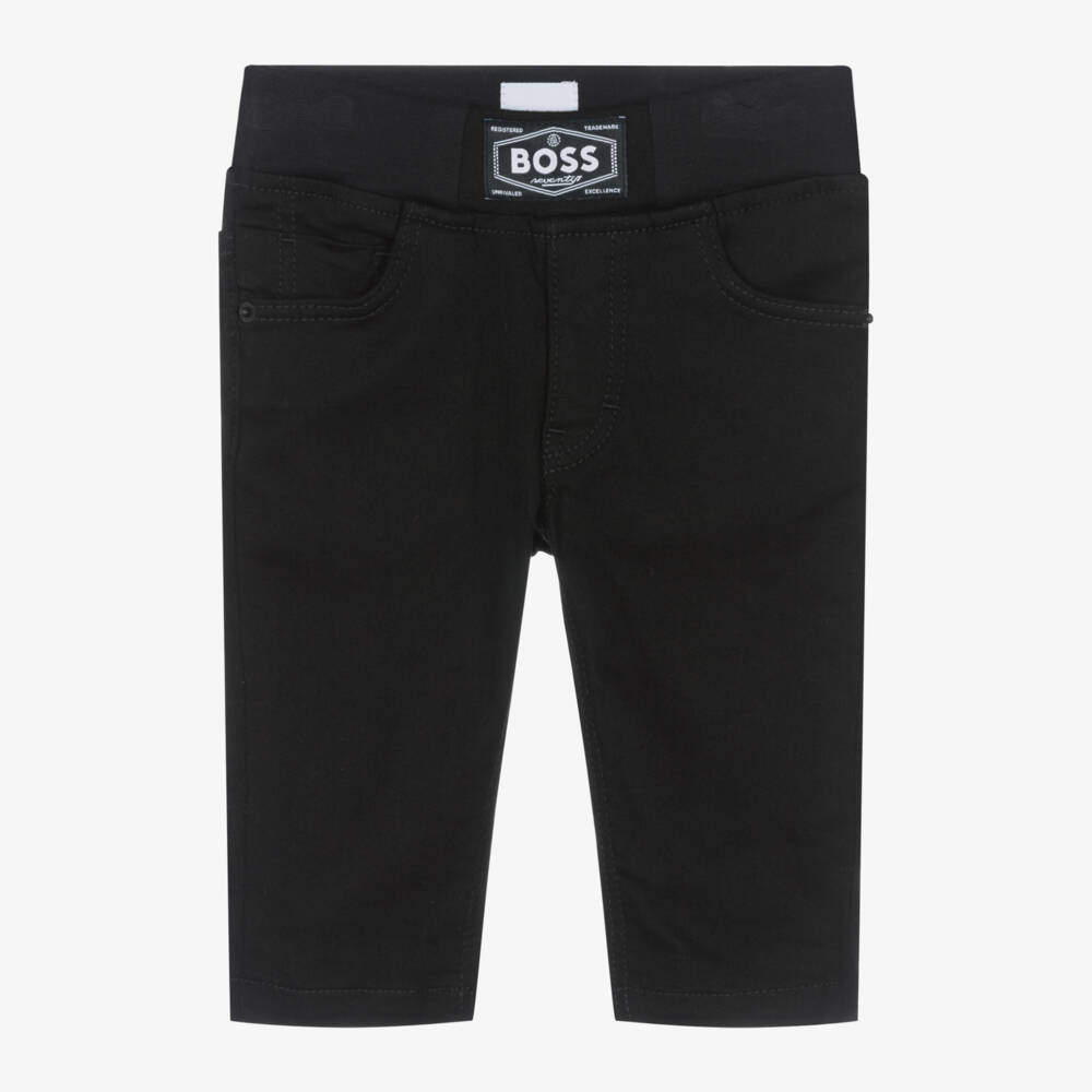 BOSS-Boys Charcoal Stretch Denim Trousers | Childrensalon Outlet