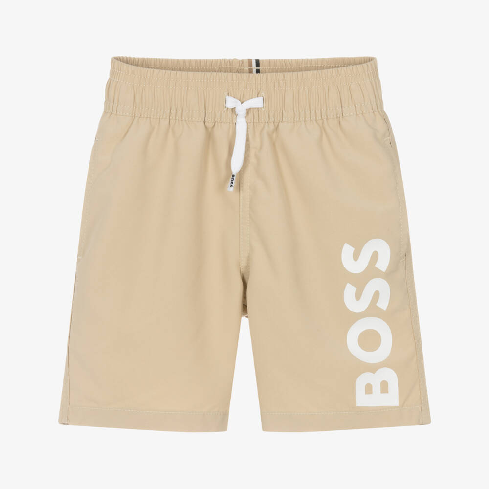 BOSS-شورت سباحة كلاسيكي بيج للأولاد | Childrensalon Outlet