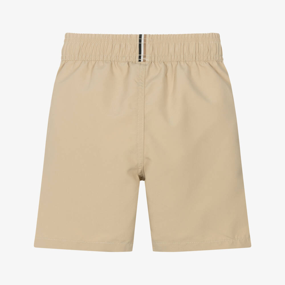 BOSS-Boys Classic Beige Swim Trunks | Childrensalon Outlet