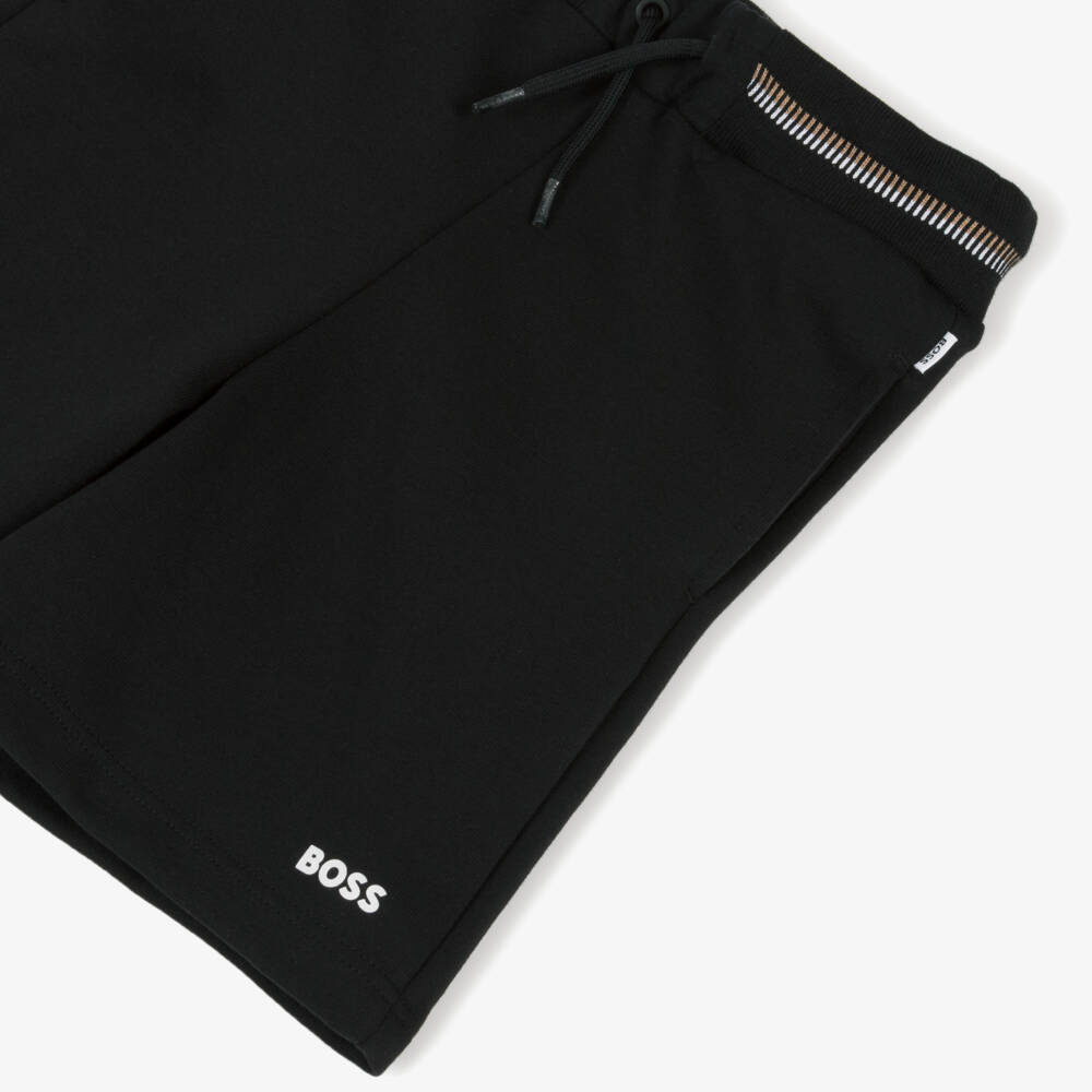 BOSS-شورت جيرسي كلاسيكي أسود للأولاد | Childrensalon Outlet