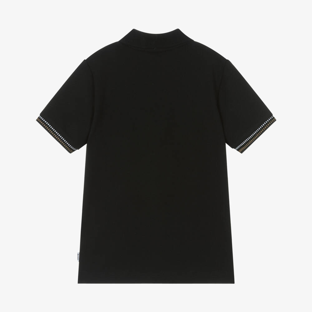 BOSS-Boys Classic Black Pique Polo | Childrensalon Outlet