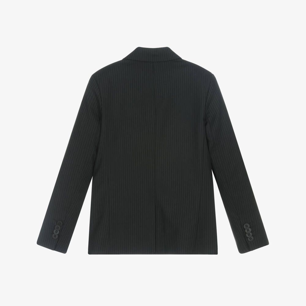 BOSS-جاكيت كلاسيكي مخطط باللون الأسود للأولاد | Childrensalon Outlet