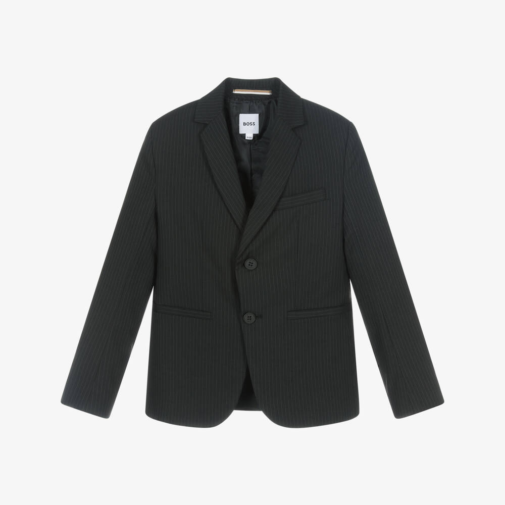 BOSS-Boys Classic Black Stripe Jacket | Childrensalon Outlet