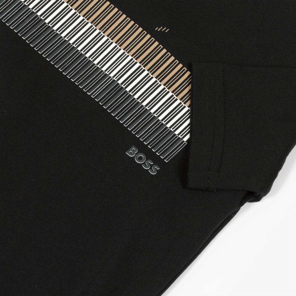 BOSS-Boys Classic Black Striped Tee | Childrensalon Outlet