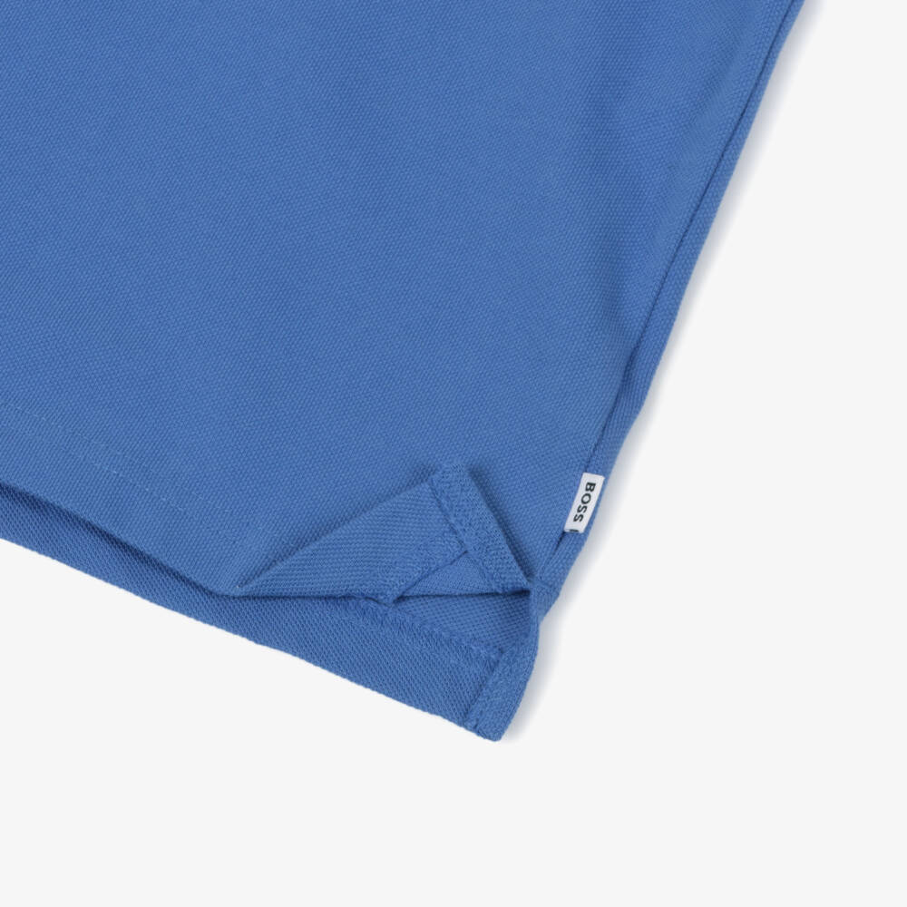 BOSS-Boys Classic Blue Cotton Polo | Childrensalon Outlet