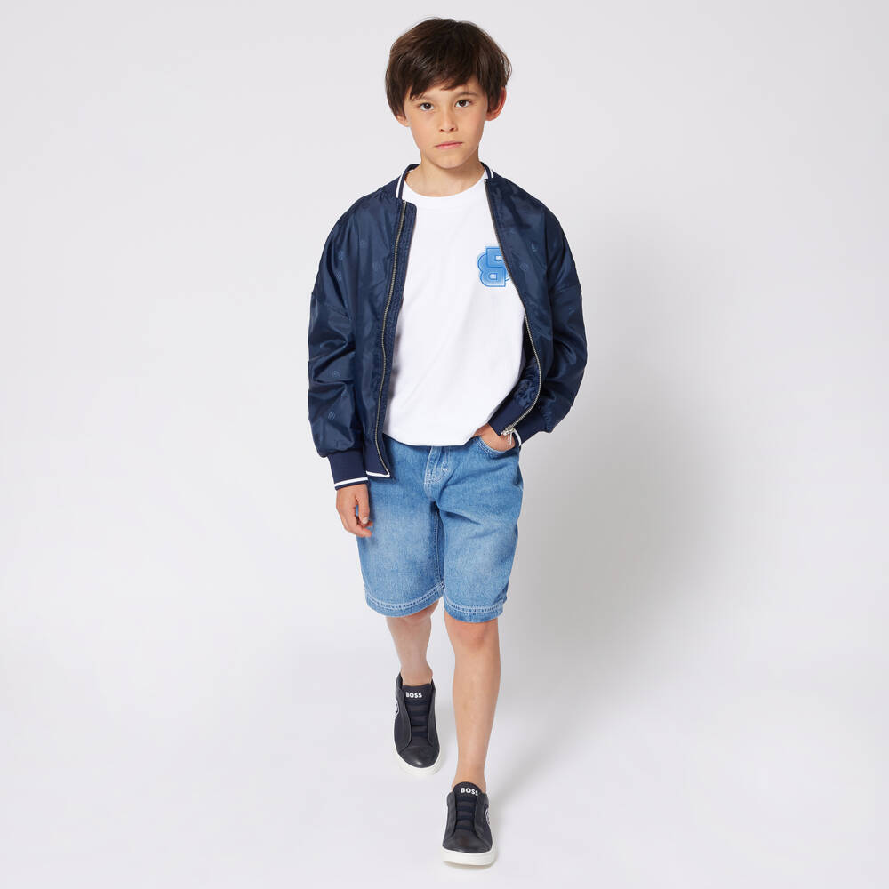 BOSS-Boys Classic Blue Denim Shorts | Childrensalon Outlet