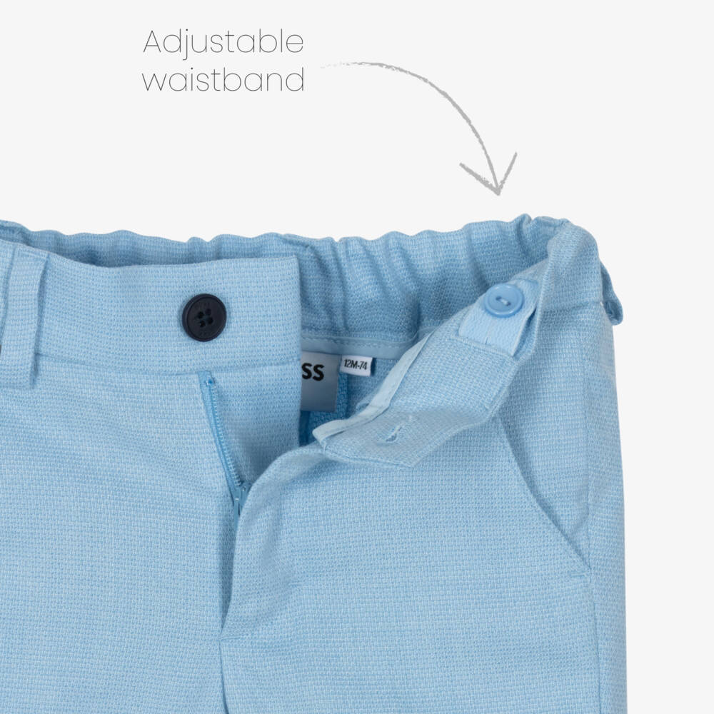 BOSS-Boys Classic Blue Dress Trousers | Childrensalon Outlet