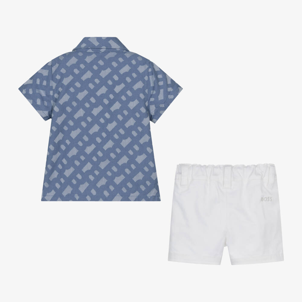 BOSS-Boys Classic Blue Shorts Set | Childrensalon Outlet