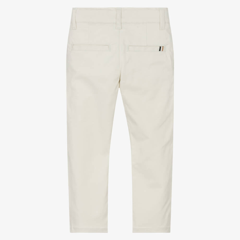 BOSS-Boys Classic Ivory Twill Pants | Childrensalon Outlet