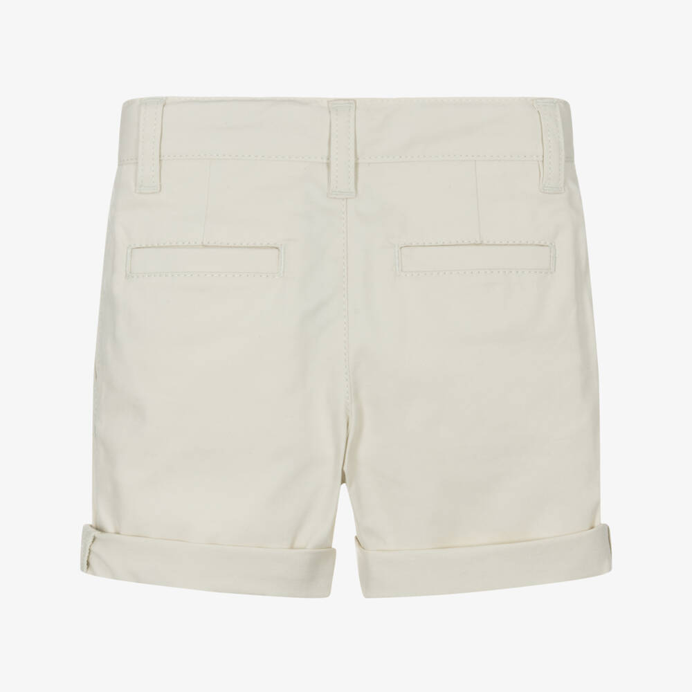 BOSS-Boys Classic Ivory Twill Shorts | Childrensalon Outlet