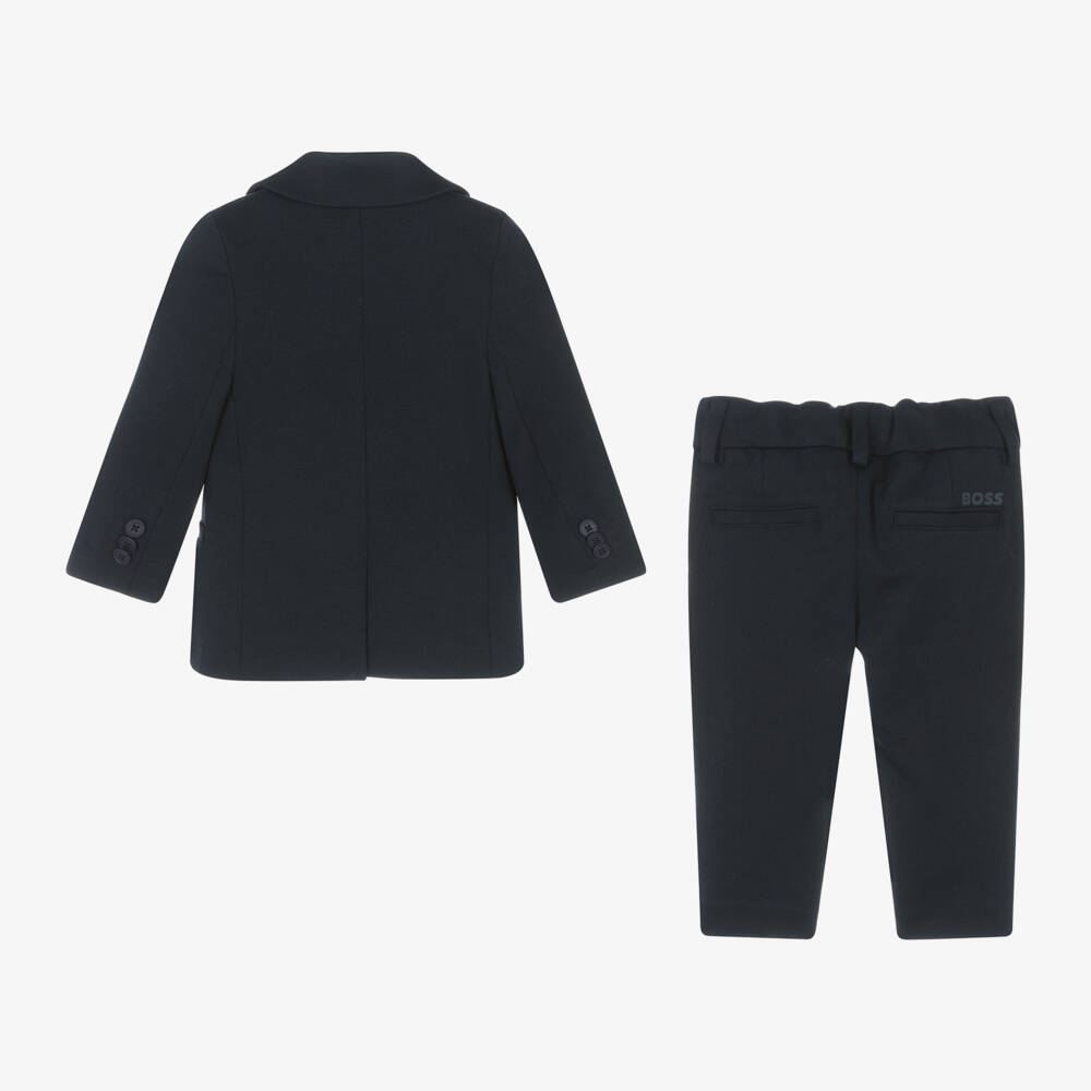 BOSS-Синий костюм из миланского джерси для мальчиков | Childrensalon Outlet