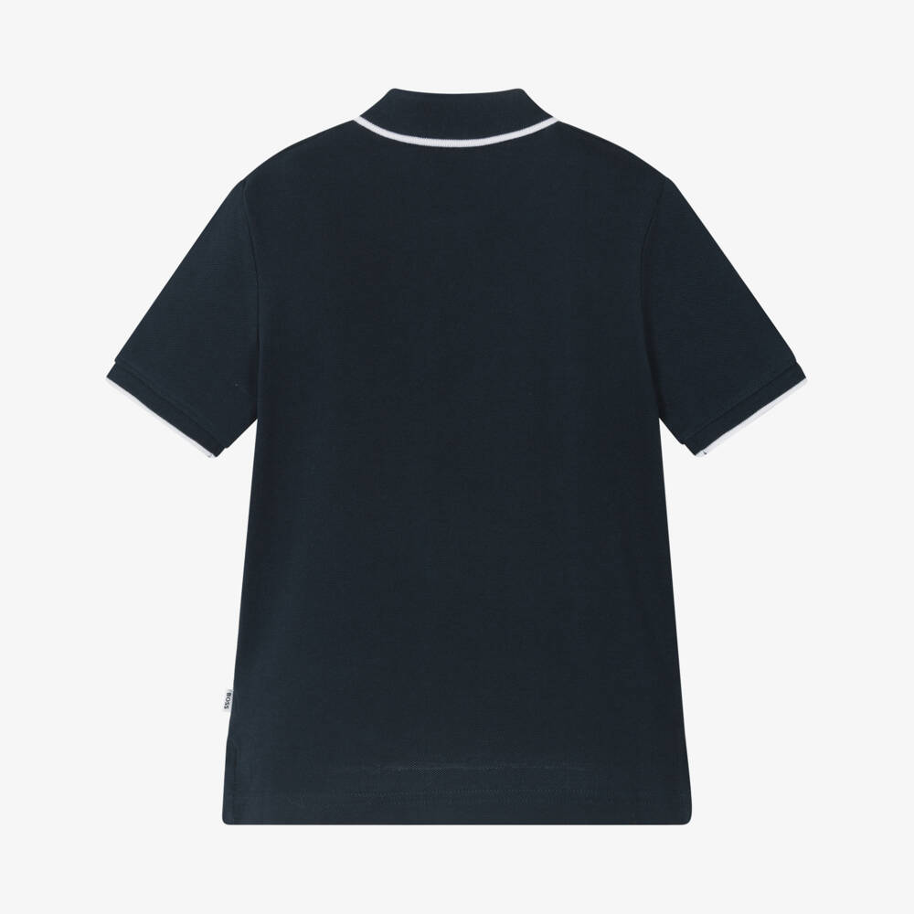 BOSS-Boys Classic Navy Piqué Polo | Childrensalon Outlet