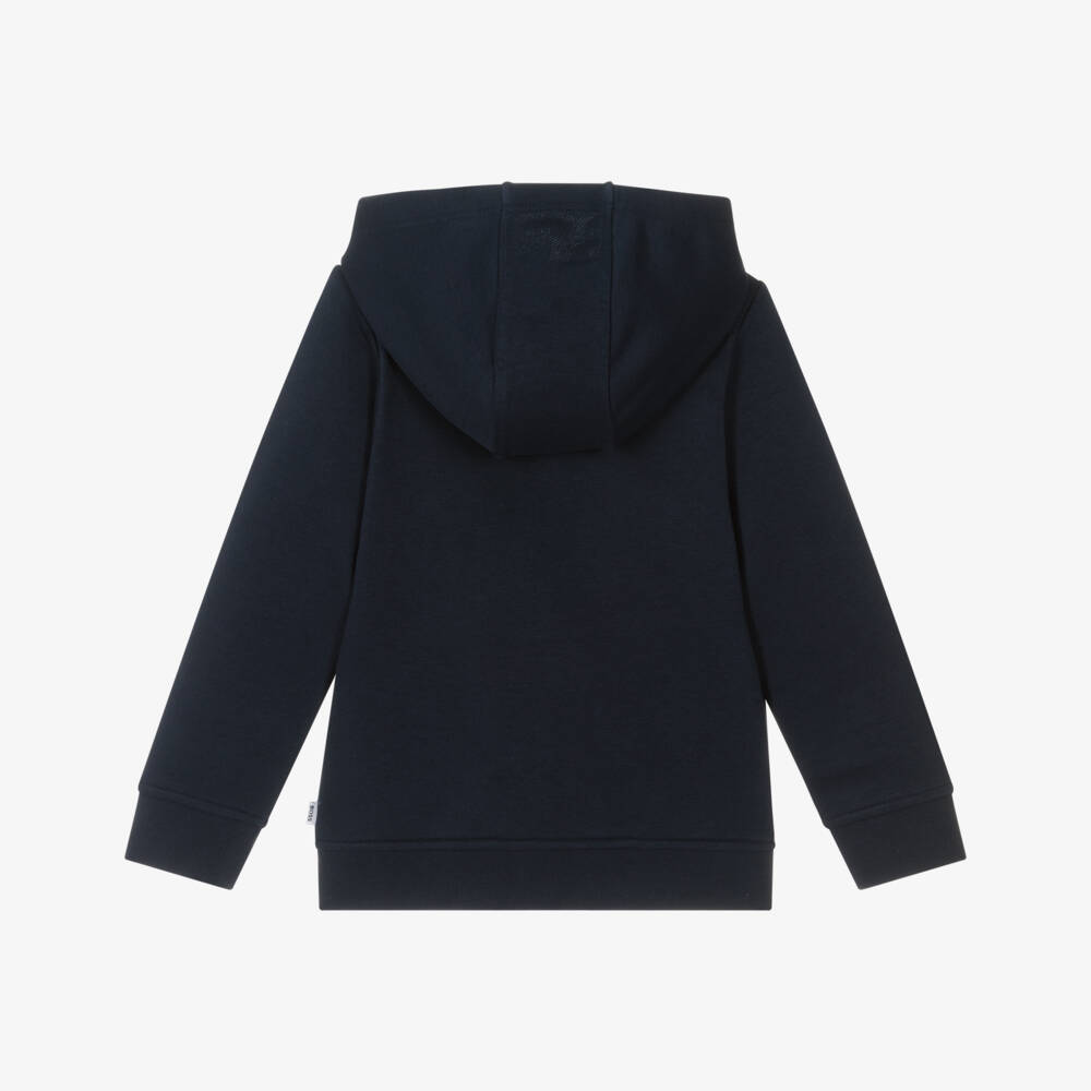 BOSS-Boys Classic Navy Zip-Up Sweatshirt | Childrensalon Outlet