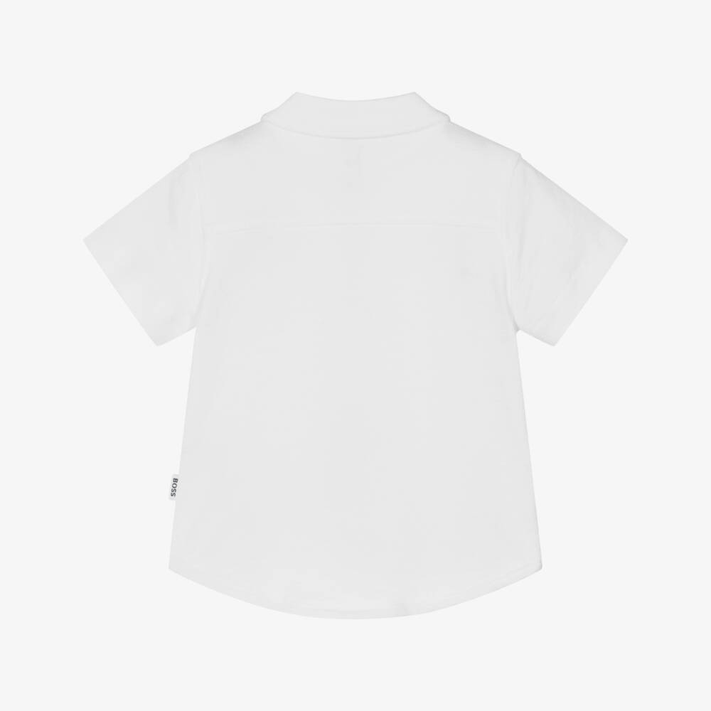 BOSS-Boys Classic White Cotton Shirt | Childrensalon Outlet