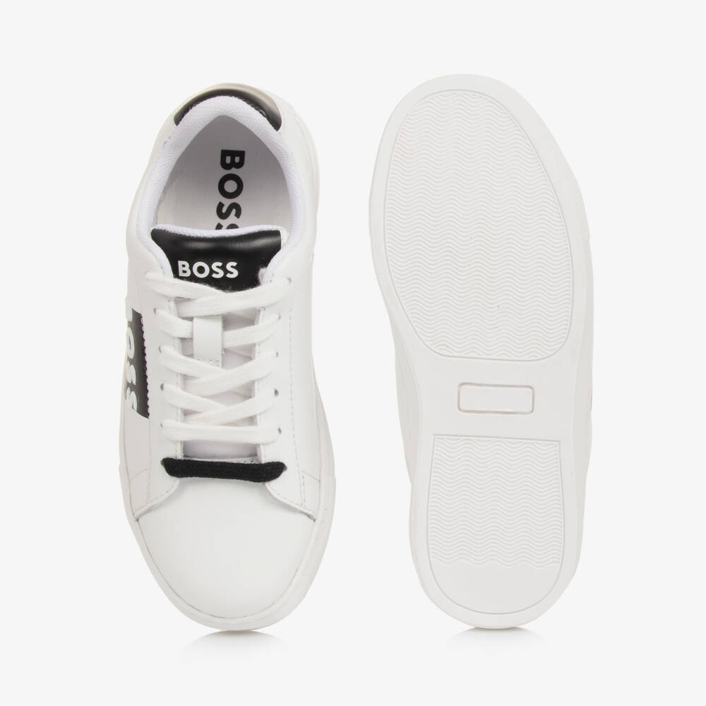BOSS-Boys Classic White Leather Sneakers | Childrensalon Outlet