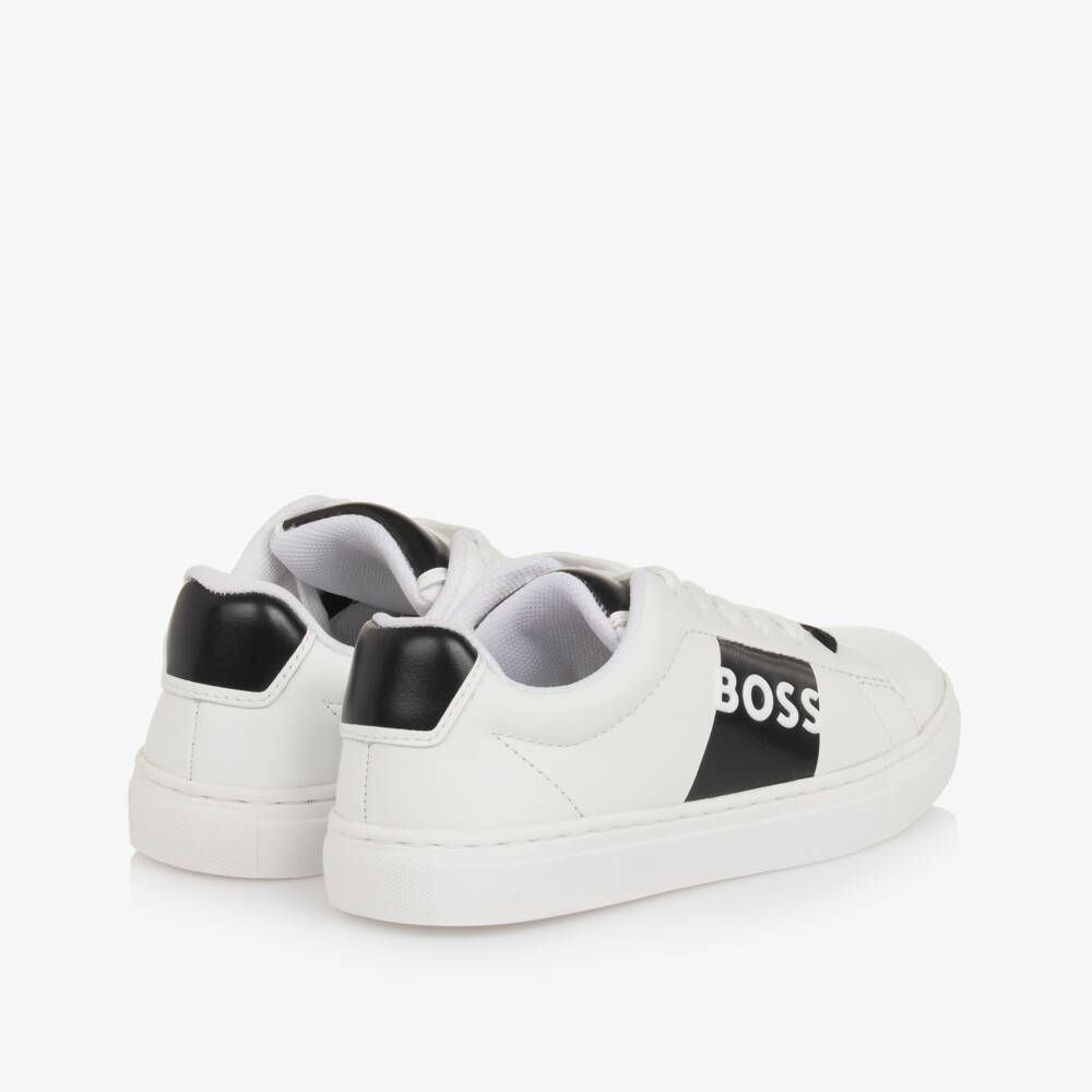 BOSS-Boys Classic White Leather Sneakers | Childrensalon Outlet