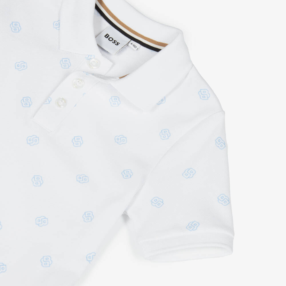 BOSS-Boys Classic White Logo Polo | Childrensalon Outlet