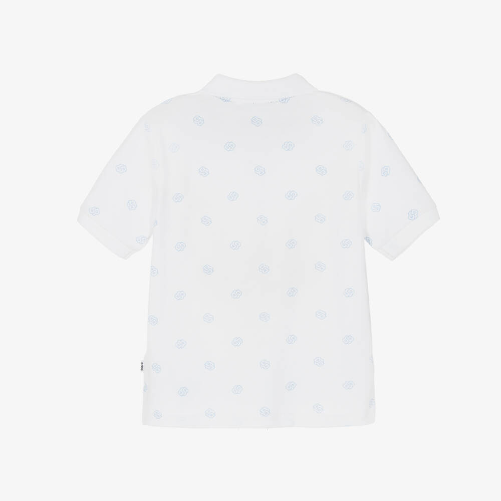 BOSS-Boys Classic White Logo Polo | Childrensalon Outlet