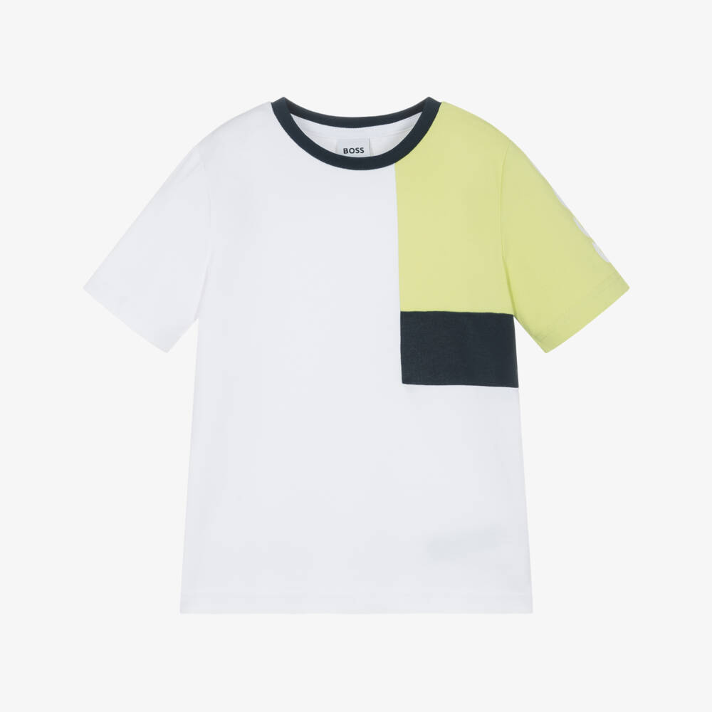 BOSS-Классическая белая футболка с логотипом для мальчиков | Childrensalon Outlet