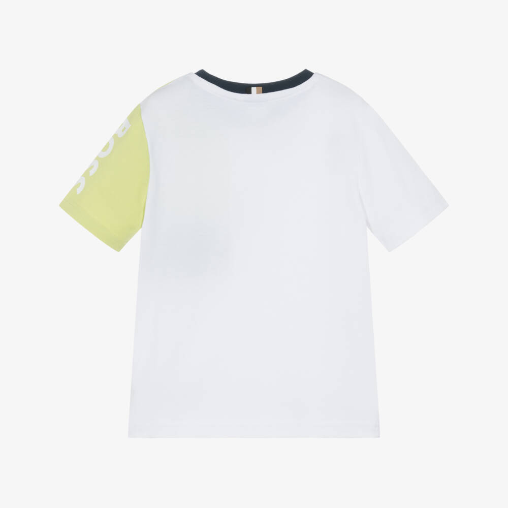 BOSS-Boys Classic White Logo Tee | Childrensalon Outlet