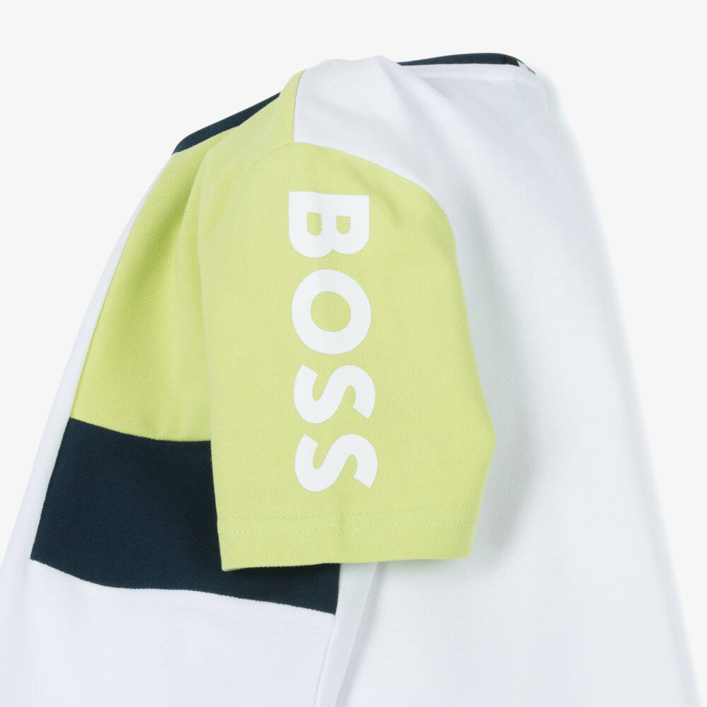 BOSS-Boys Classic White Logo Tee | Childrensalon Outlet