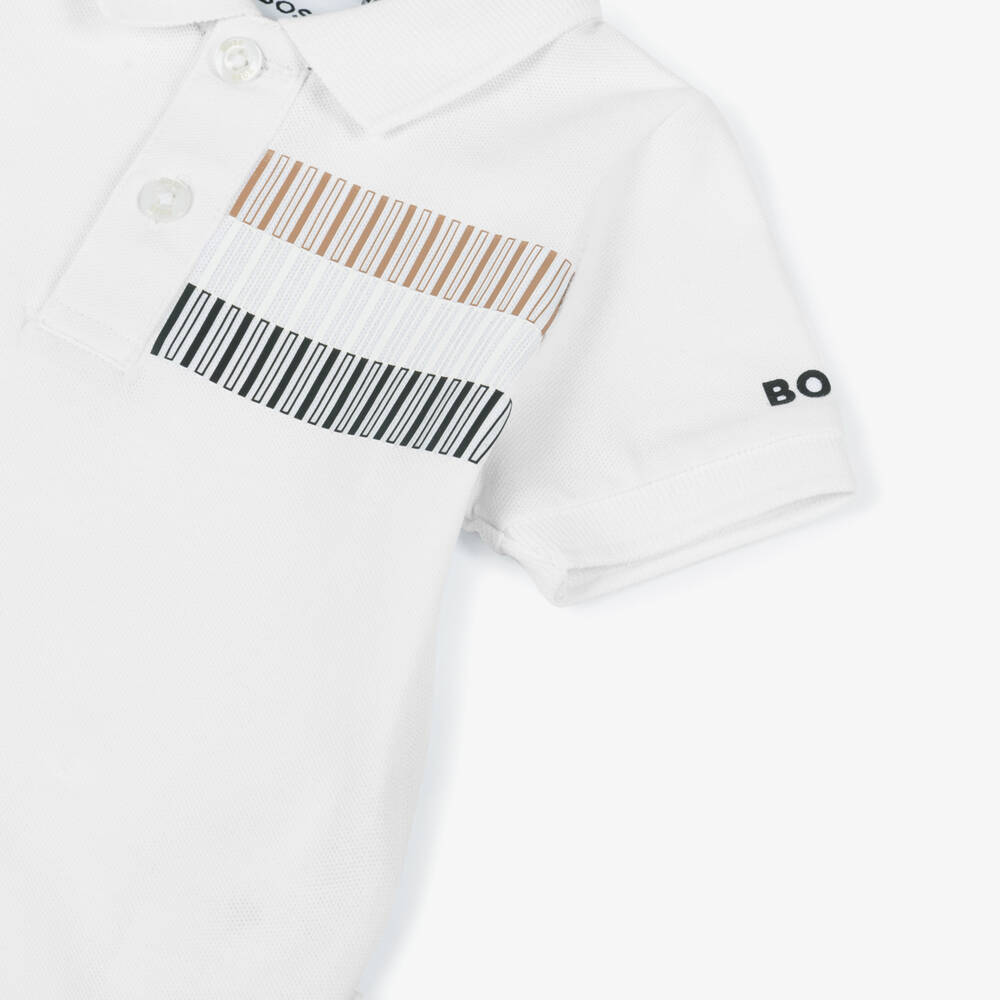 BOSS-Boys Classic White Soft Polo Top | Childrensalon Outlet