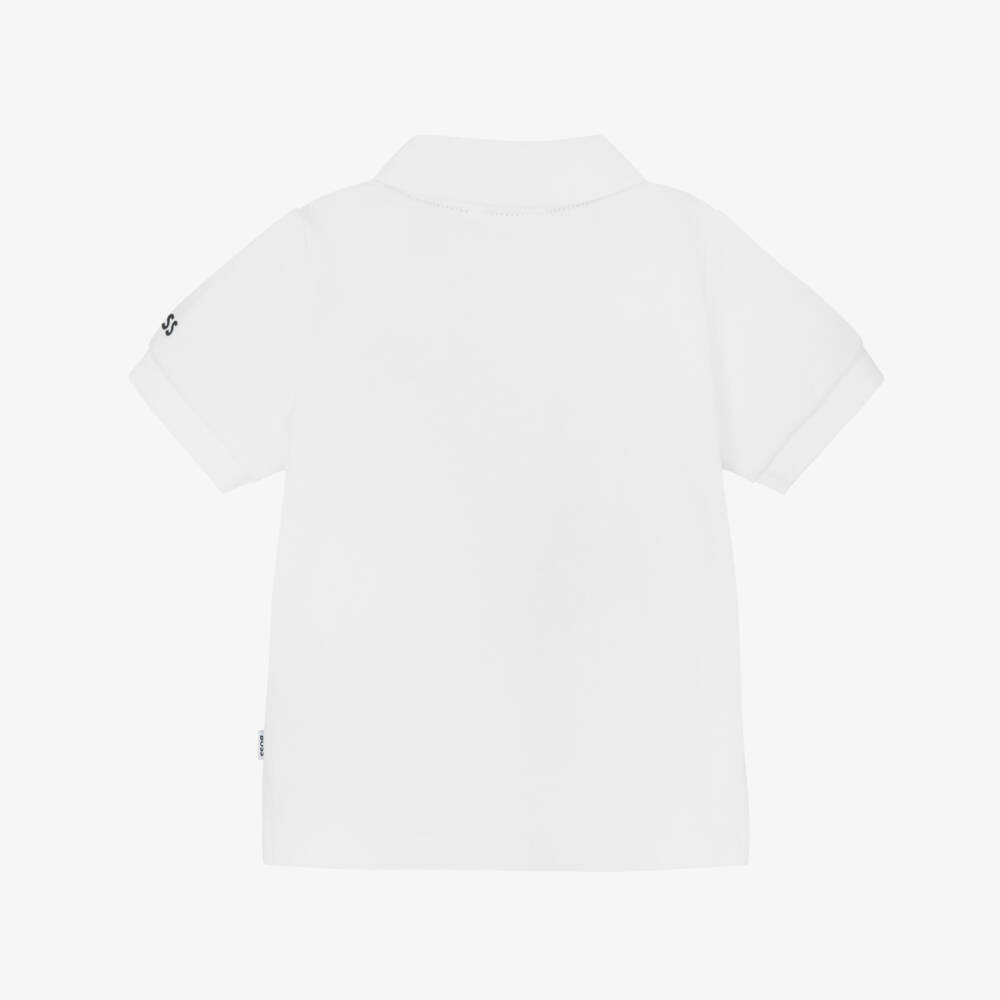 BOSS-Boys Classic White Soft Polo Top | Childrensalon Outlet