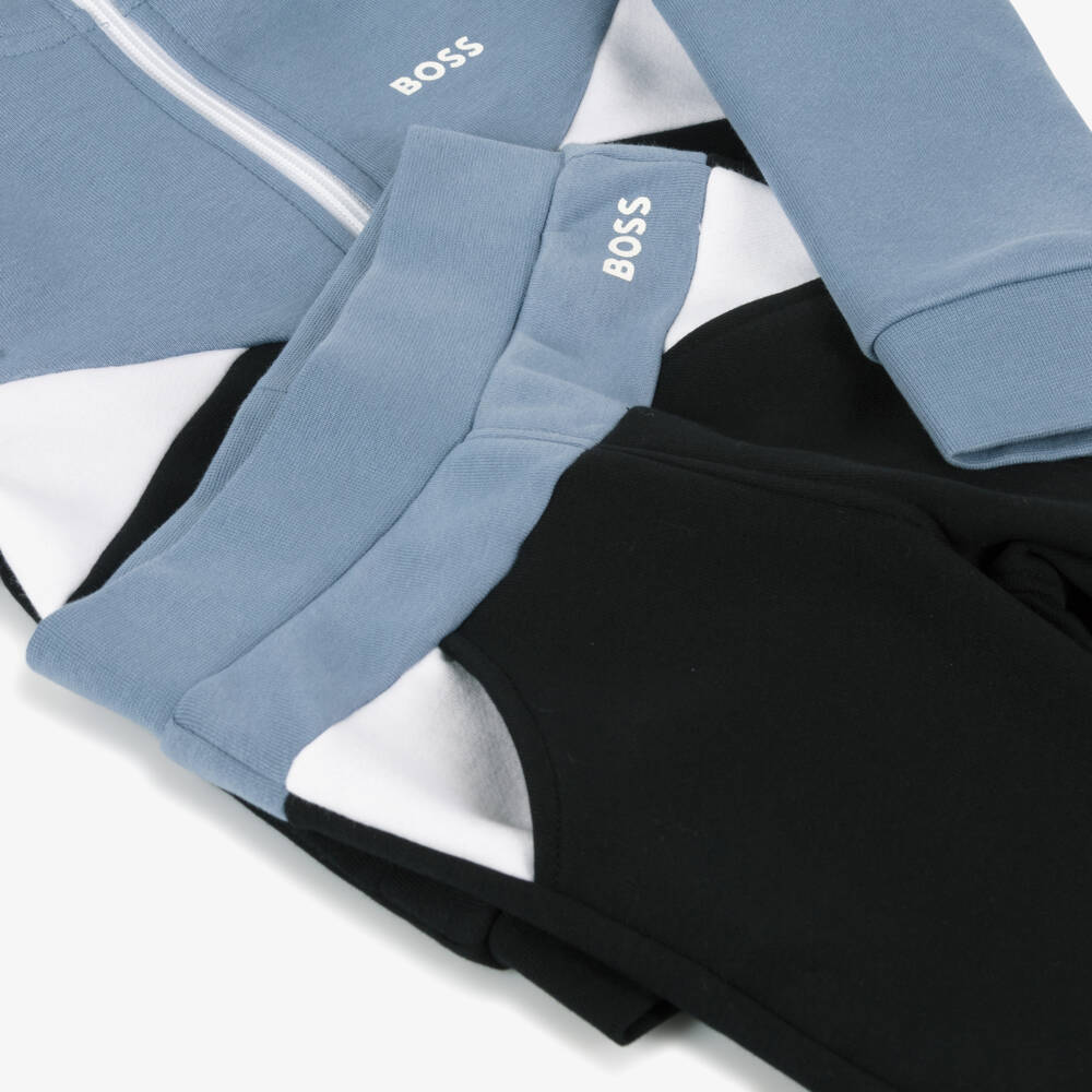 BOSS-Boys Colourblock Hoodie Joggers Set | Childrensalon Outlet