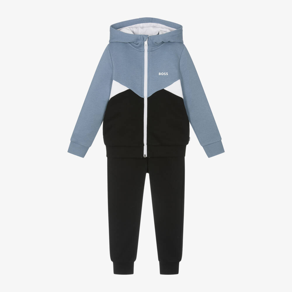 BOSS-Boys Colourblock Hoodie Joggers Set | Childrensalon Outlet