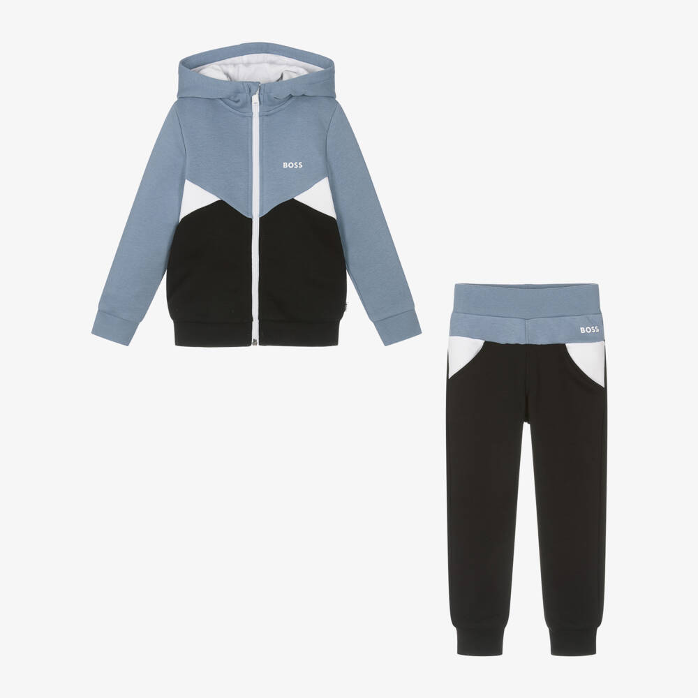 BOSS-Boys Colourblock Hoodie Joggers Set | Childrensalon Outlet
