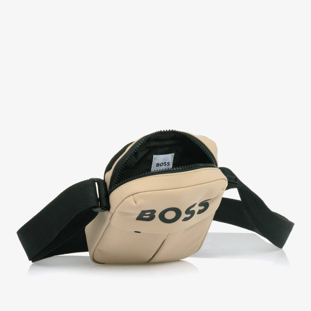 BOSS-Boys Compact Beige Satchel Bag | Childrensalon Outlet