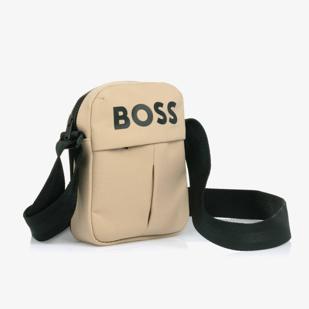 BOSS-Boys Compact Beige Satchel Bag | Childrensalon Outlet
