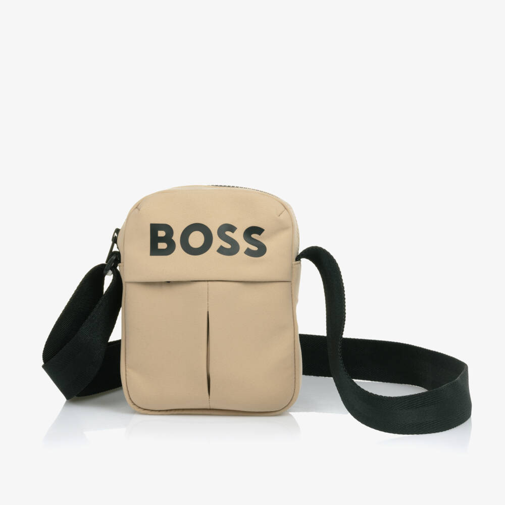 BOSS-Boys Compact Beige Satchel Bag | Childrensalon Outlet