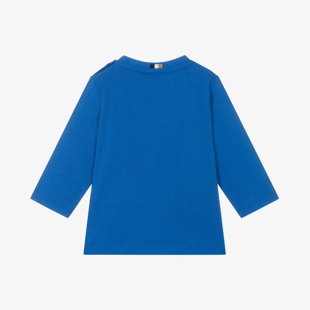 BOSS-Синий хлопковый топ для мальчиков | Childrensalon Outlet