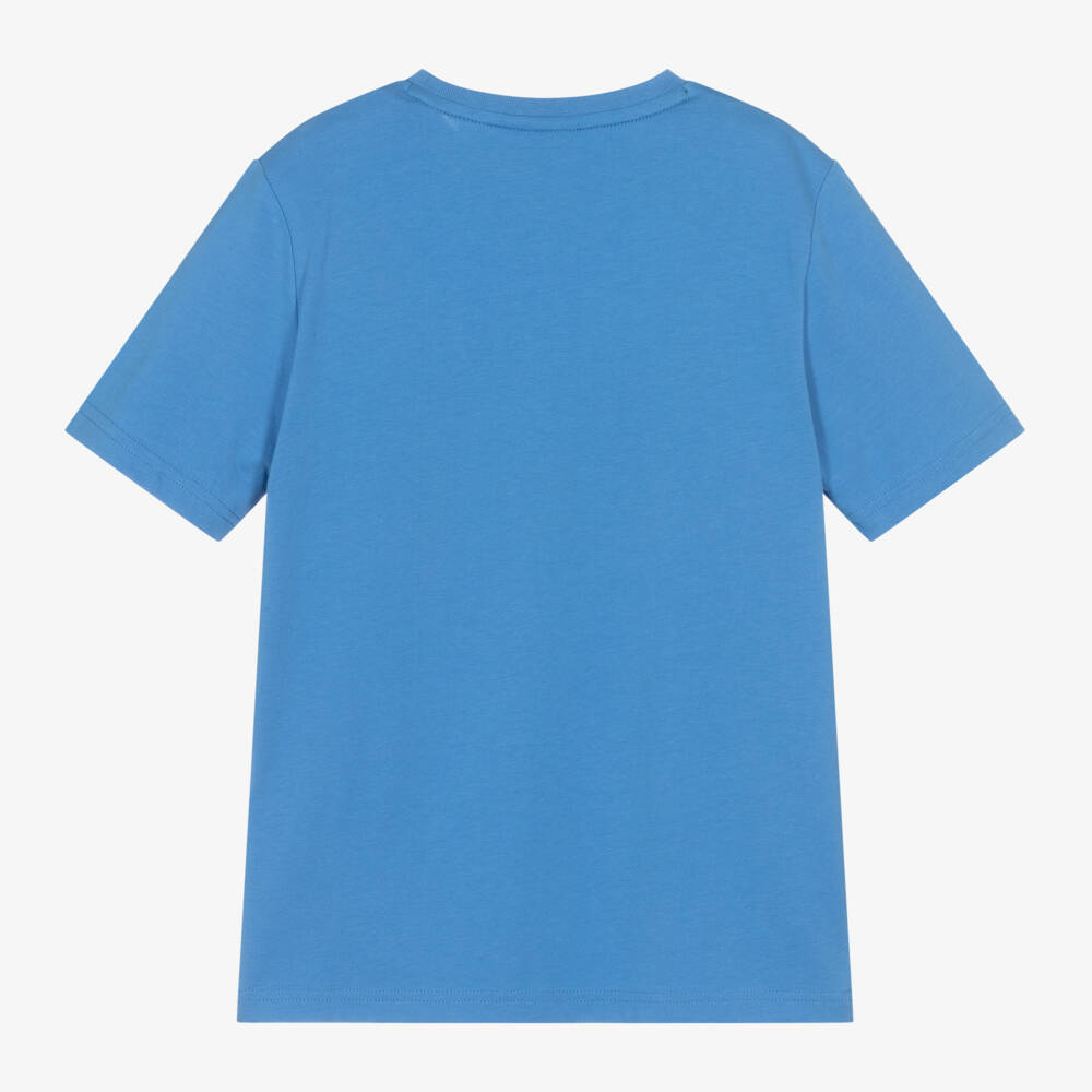 BOSS-Футболка из хлопка с логотипом для мальчиков синяя | Childrensalon Outlet