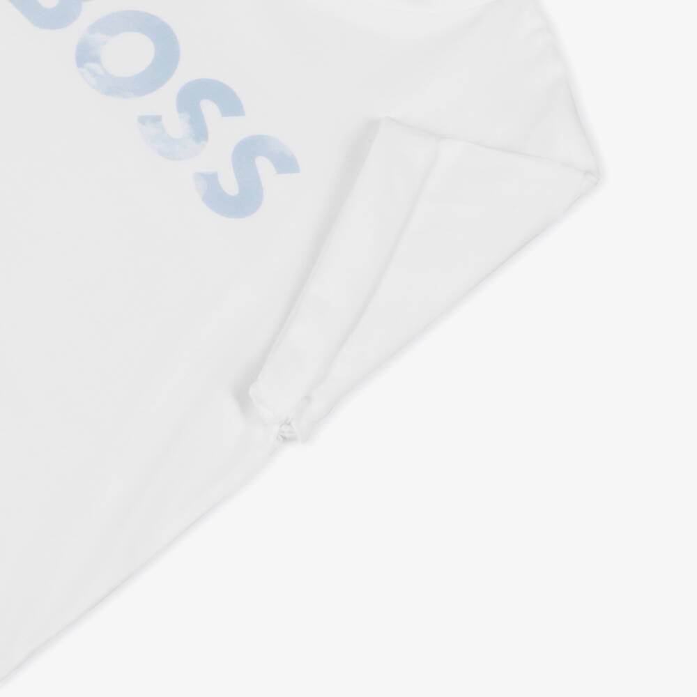 BOSS-Boys Cotton Blue & White Ensemble | Childrensalon Outlet
