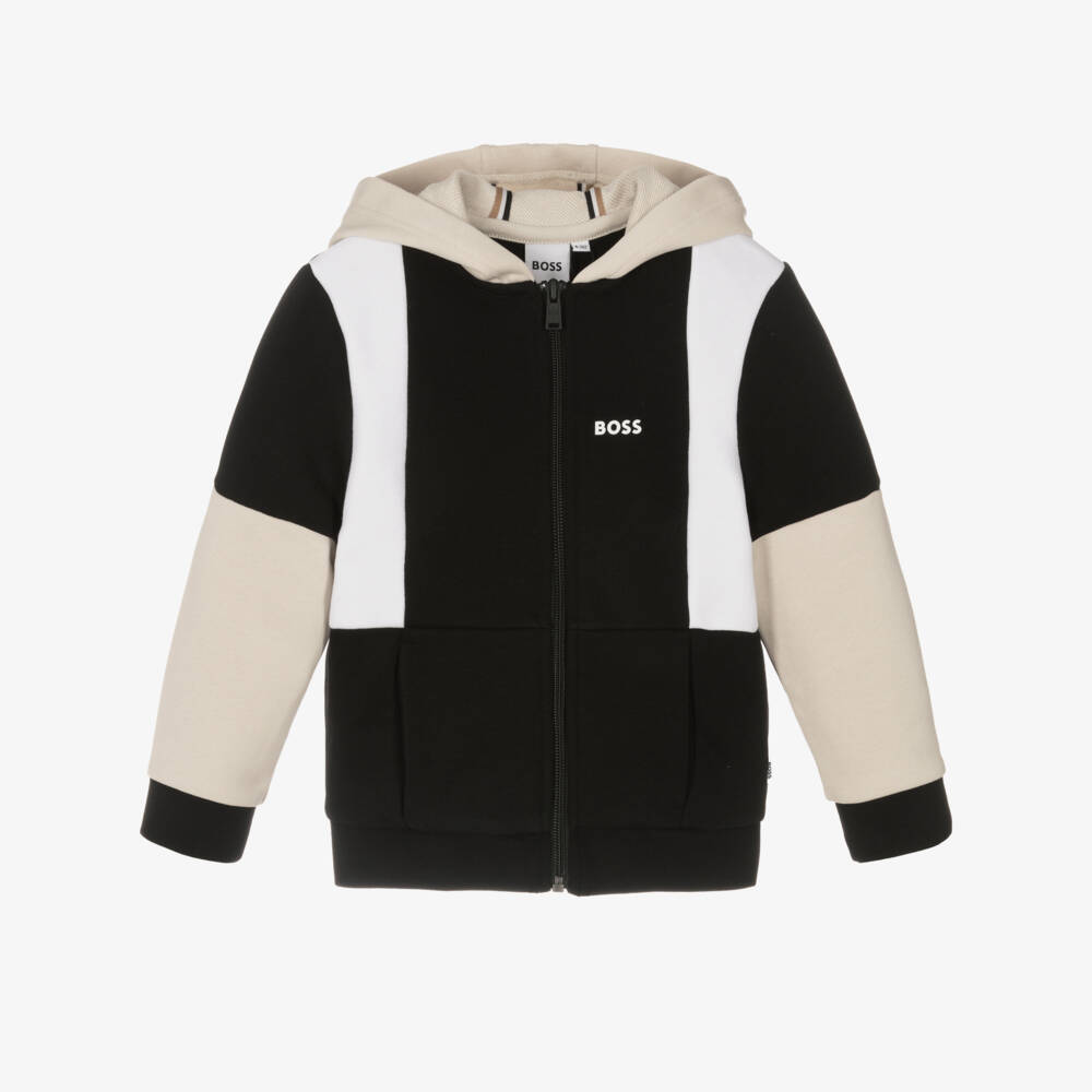 BOSS-Boys Cotton Colorblock Zip Jacket | Childrensalon Outlet