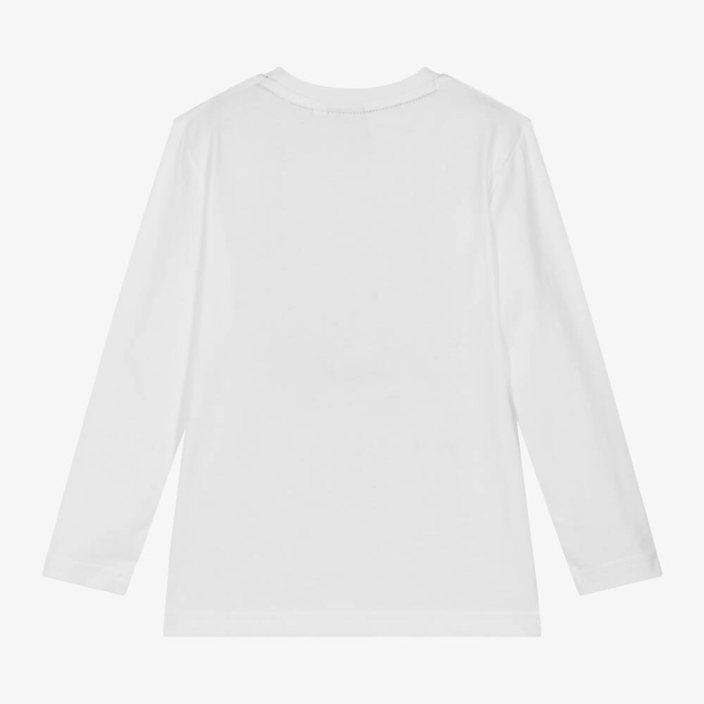 BOSS-Белый хлопковый топ для мальчиков | Childrensalon Outlet