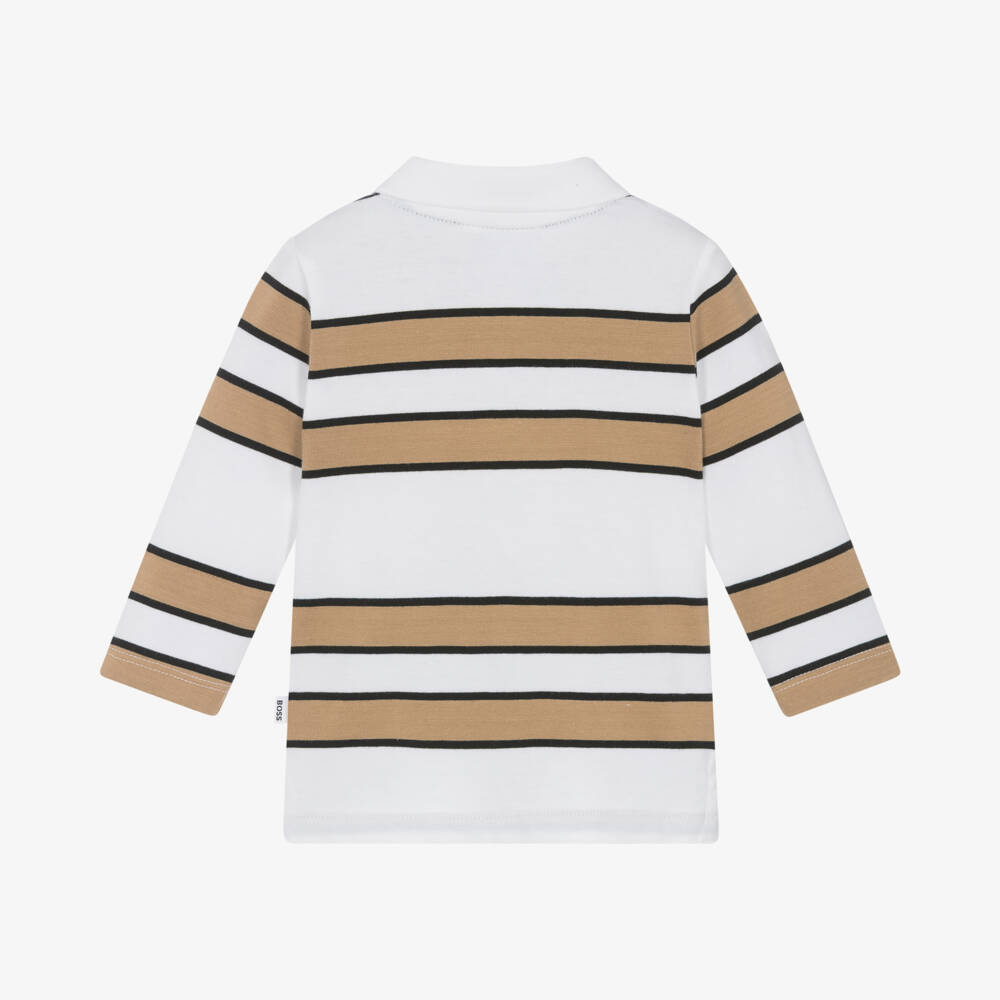 BOSS-Boys Cotton Polo with Stripes | Childrensalon Outlet