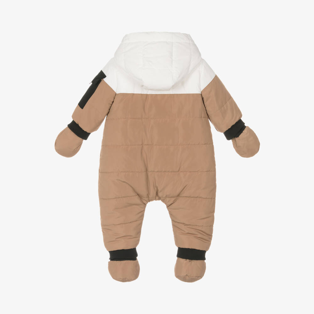 BOSS-Boys Cozy Beige Winter Snowsuit | Childrensalon Outlet
